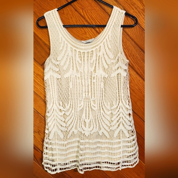 Christopher and Banks cream lace tank top size medium - Picture 1 of 10